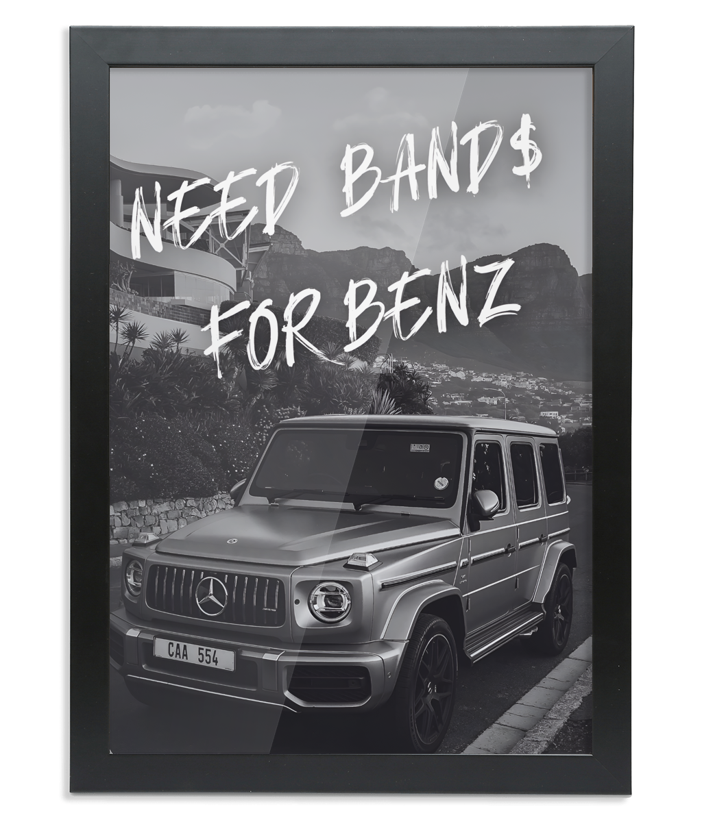 "BAND$ FOR BENZ 1"  A2 Framed Art Print